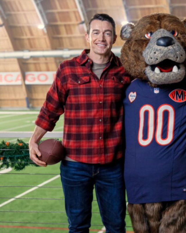 Matt in red buffalo-plaid flannel, from Holiday Touchdown: A Bears Love Story