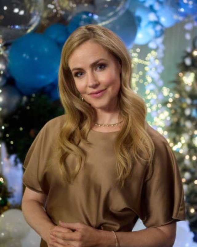 Lexi in bronze satin party dress, from 'Tis the Season for Setups